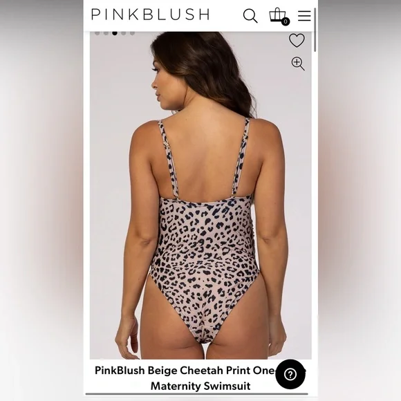 PinkBlush Beige Cheetah Print One-Piece Swimsuit - Picture 3 of 4
